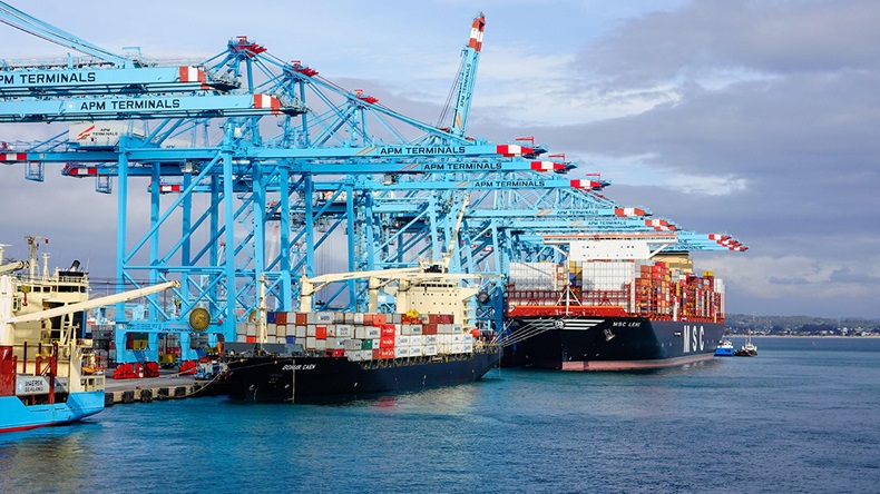 Cargo vessels (Hans-Joachim Aubert/Alamy Stock Photo)