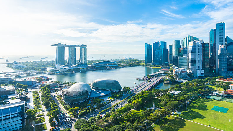 Sityscape in Singapore city skyline