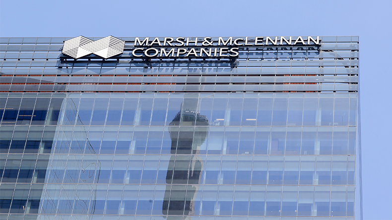 Marsh & McLennan building with a blue sky