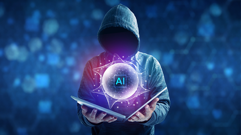 AI cyber threat illustration