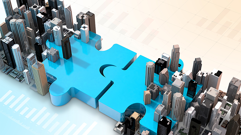 Mergers and acquisitions concept shot