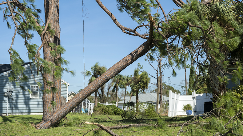 US residential property hit by storm