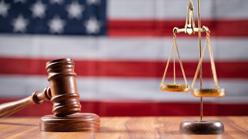 Gavel US flag scales