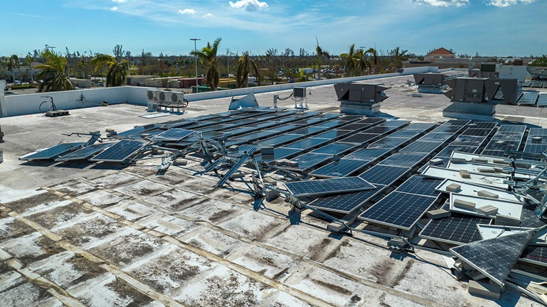 Solar panel storm damage