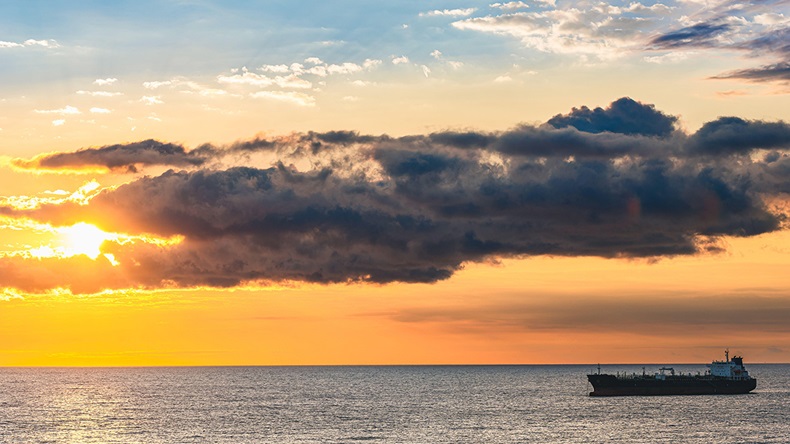 Oil tanker silhouette