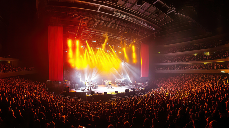 Live music concert crowd stage lighting performance event entertainment venue