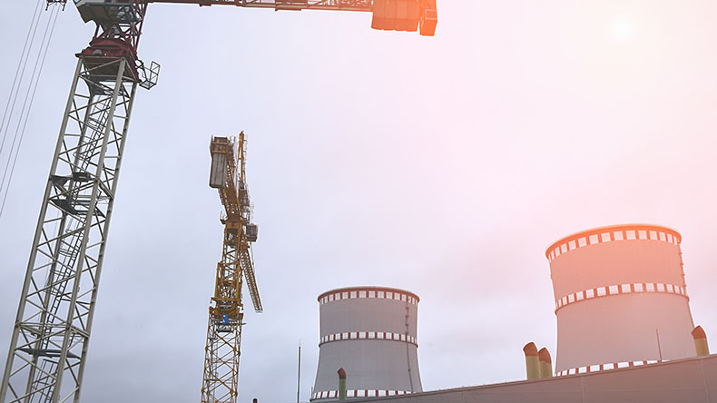 Cooling tower of an environmentally friendly nuclear power plant under construction