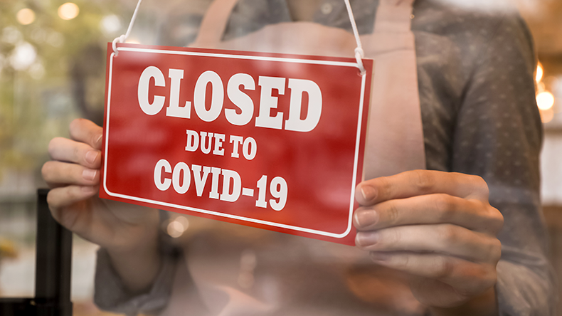 Closed due to Covid sign on door