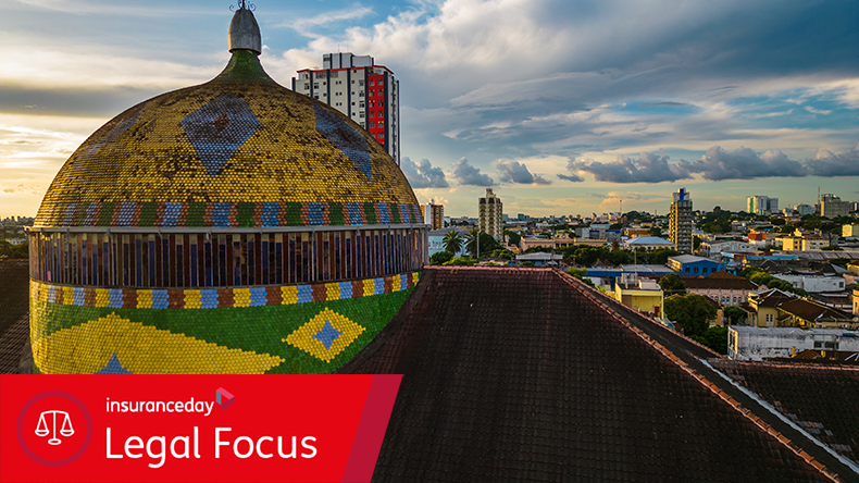 Amazon Theater, Manaus Brazil Urban Landscape, Historical Landmark of Amazonas Largest City aerial