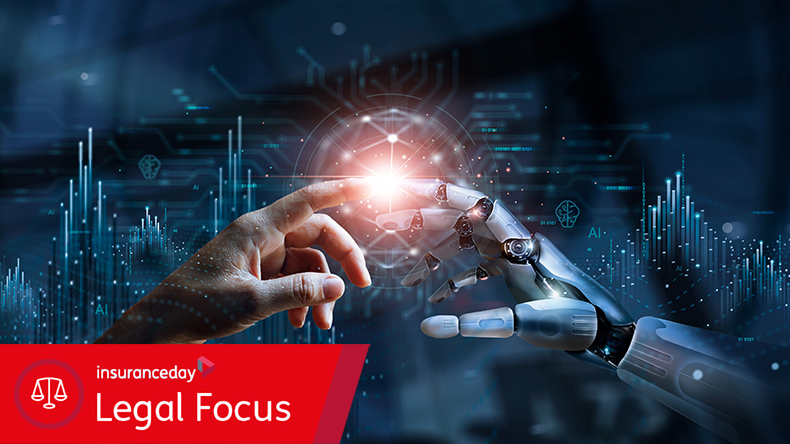 Hands of robot and human touching on big data network connection