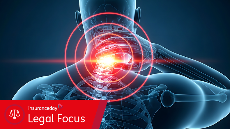 Cervical spine inflammation and whiplash concept. 