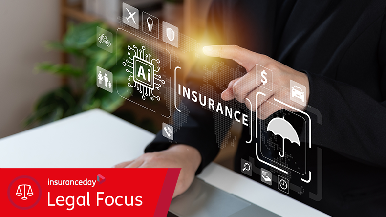 Businessman using laptop with AI tech auto insurance service concept.