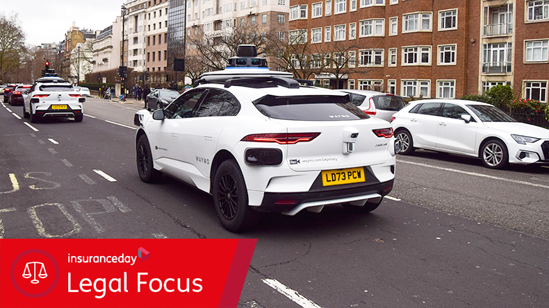 London, UK - March 1 2026. A Waymo self-driving, autonomous taxi in Central London
