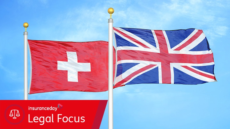 Switzerland UK flags