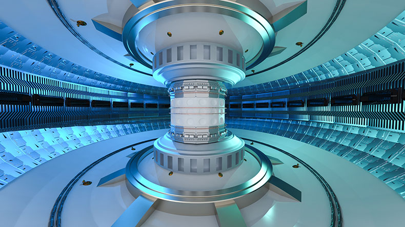 Nuclear fusion reactor core chamber inside