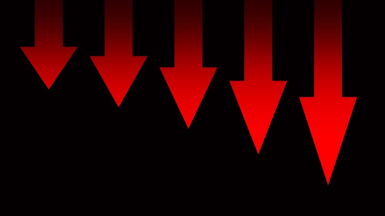 Arrows down (Leandro Macari/Alamy Stock Photo)
