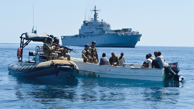 Naval forces stop suspected pirates in the Gulf of Aden