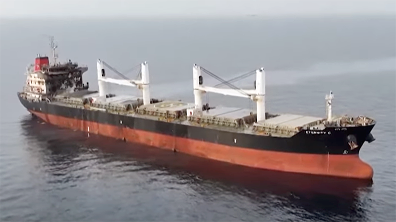 Eternity C in Red Sea after Houthi attack - July 2025