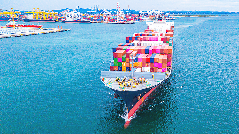 Containership at sea 2025