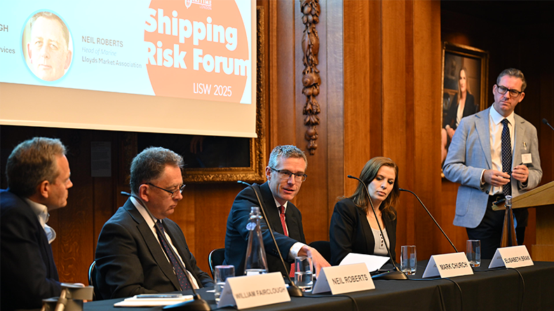 Panel discussion at Lloyd’s of London, in a risk forum marking the opening event of London International Shipping Week 2025