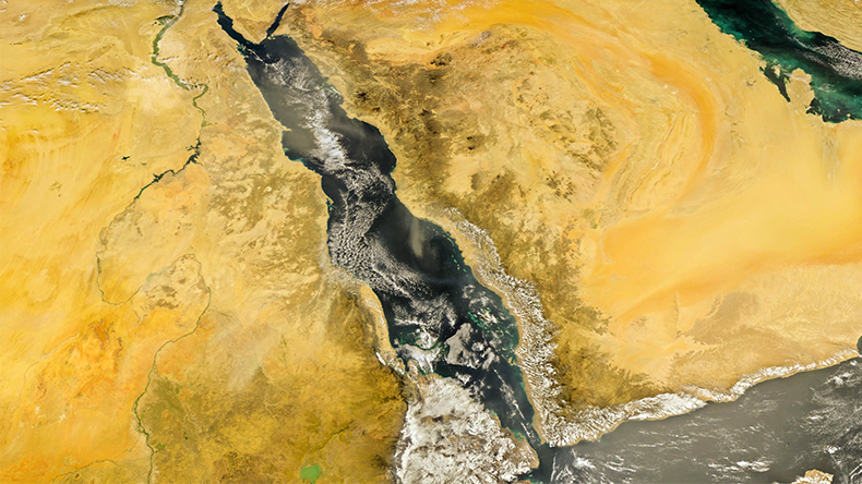 Map of Red Sea and Bab el Mandeb