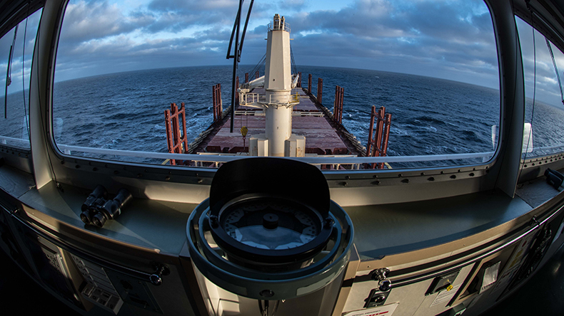 Bulker view from the bridge