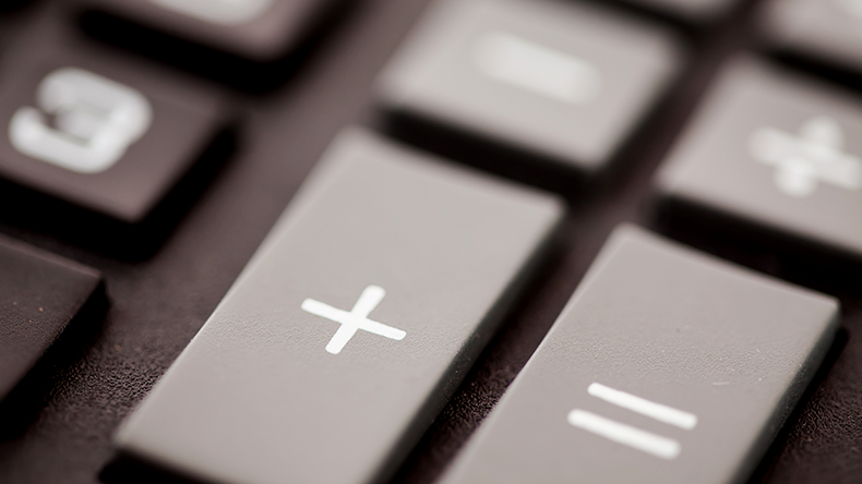 Close-up of symbols of calculator