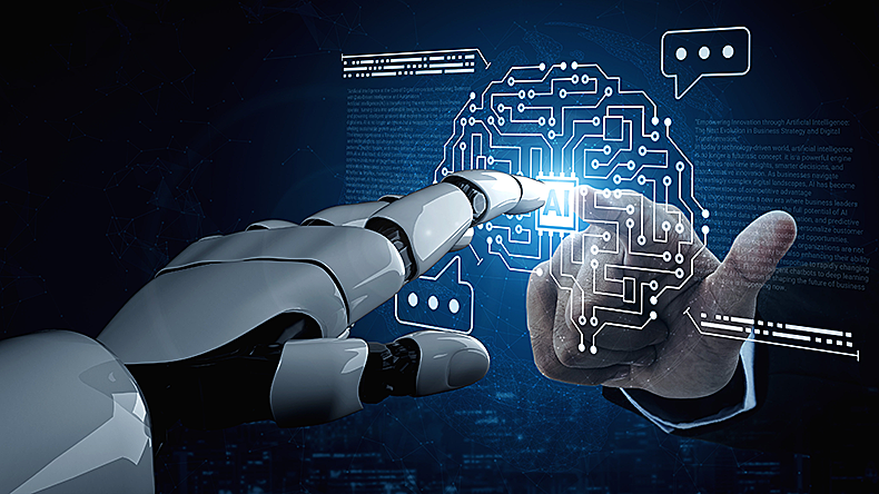 AI processing complex data networks and powering digital transformation, enabling automation, insight generation, and innovative enterprise solutions.