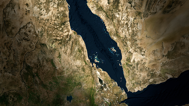 High-resolution satellite image of the Red Sea by Nasa