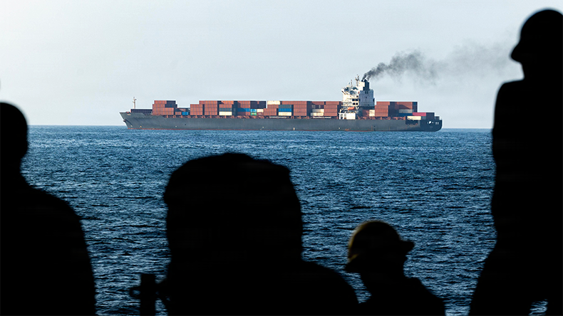 US forces patrol the Arabian Sea near Touska on April 20, 2026 Strait of Hormuz