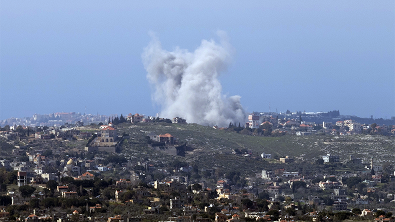  Smoke rise over Southern Lebanon after an Israeli bombardment, as seen from a position on the Israeli side of the border