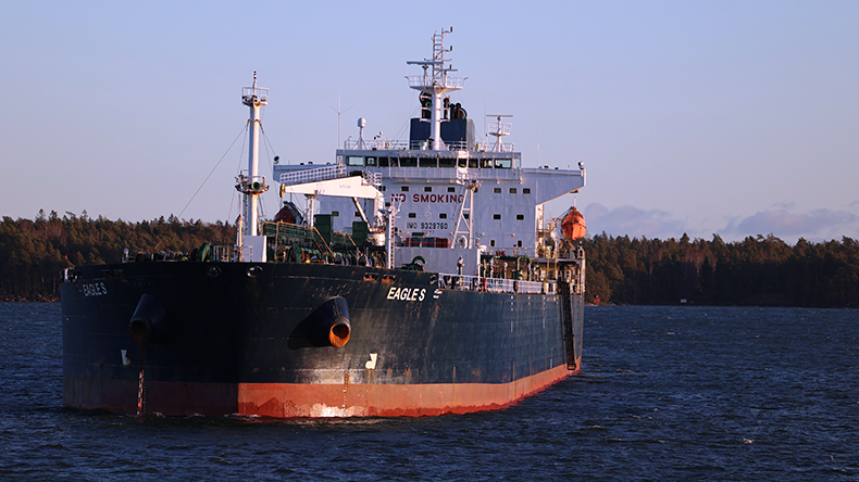 Eagle S tanker at the Svartbeck inner anchorage near Porvoo