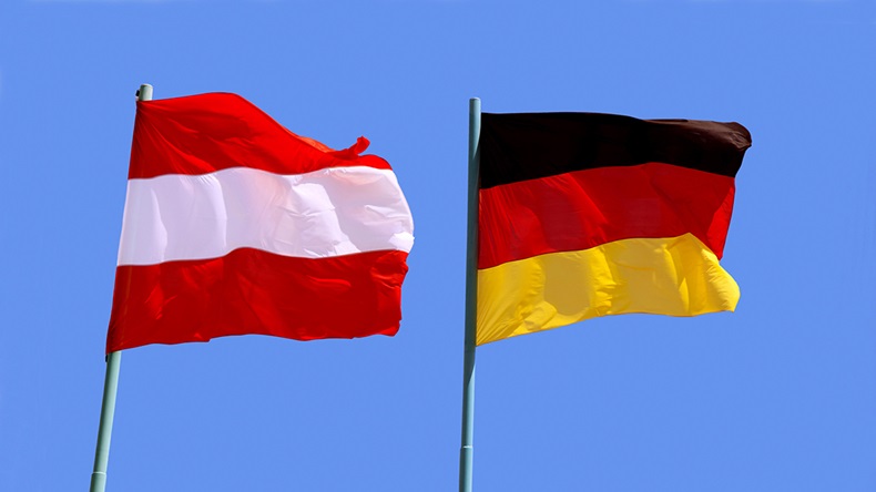 Germany and Austria flags 